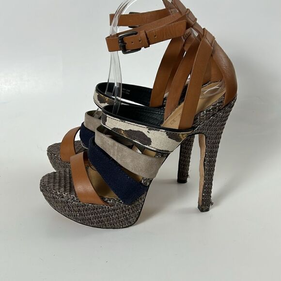 Lamb High Heel Sandal Animal Print Size 8 platform leather Gwen Stefani - Picture 4 of 8